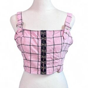 Hot Topic Pink Checkered Crop Top